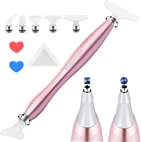 benote Diamond Art Painting Pen Accessories Tools, Metal Square and Round Tips Ergonomic Diamond Drill Pen Screw In Tip Replacement Pen Heads for DP Cross Stitch - Rose Gold