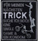 Aufnäher/Aufbügler Für meinen nächsten Trick, suche ich noch eine single Dame & ein Kondom Biker Patch mit lustigem Spruch zum annähen/aufbügeln für alle Stoffe | 90x80mm