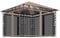 vidaXL Pavillon mit Moskitonetz LED Lichterketten Gartenzelt Partyzelt Festzelt Gartenpavillon Bierzelt Garten Zelt Outdoor Terrasse 3x3x2,73m Taupe