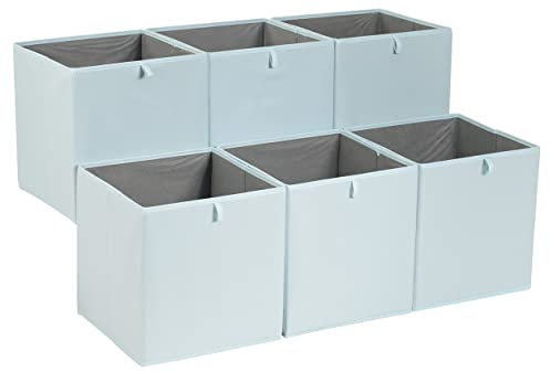 Amazon Basics Collapsible Fabric Storage Cube Organiser Bins, Pack of 6, Jade Green, 26.7 x 26.7 x 28 cm