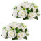 Inweder Sfere Fiori Matrimonio Centrotavola - 2 Pezzi Bouquet di Palline di Fiori Artificiali Fiori Finti Sfere di Rosa di Seta con Base per Matrimoni Tavolo Feste Arredamento Casa Bianco Puro