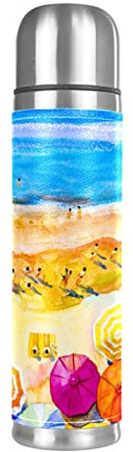 Umbrellas Summer Seascape 17oz Double-Wall Insulation Water Cup Vacuum Insulated Flask