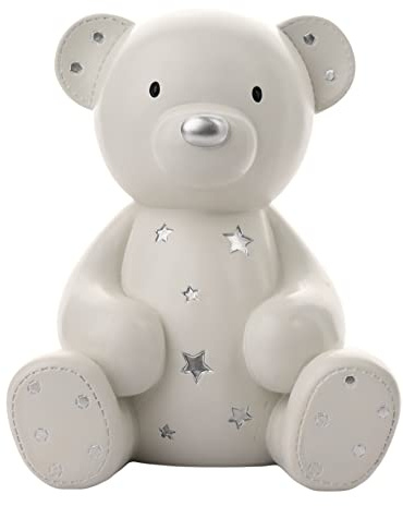 Widdop White Teddy Bear Resin Money Box 20cm Baby Newborn Gift
