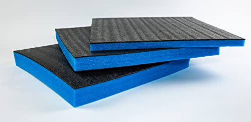 TYGR Multilayer Schaumstoff 600x600x50 blau für Werkzeug, Kamera & Co. | Einfaches Bearbeiten | Werkzeugeinlage | Koffereinlage | Kaizen