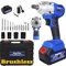 21V Cordless Brushless Impact Wrench 1/2 Inch, Electric Cordless Impact Wrench Brushless with 6.0Ah Battery, 3200RPM High Torque Power Impact Gun 420N.m with 4 Impact Sockets,12 Screwdriver Drill Bits