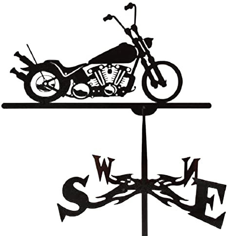 Antik Stil Wetterhahn Metall Wetterfahne, Motorrad Windrichtungs-Anzeiger, Gartenstecker, Wind Richtung Anzeige Kit, Deko-Wetterfahne (56 x 34 cm)