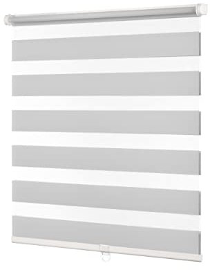 Ventanara® Doppelrollo schnurlos ohne Bohren Klemmfix Fenster Duo Rollo inklusive Montagematerial (hellgrau, 90 x 210 cm)
