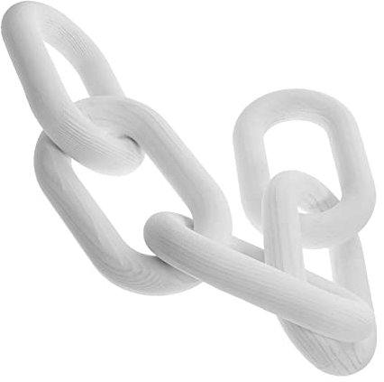 WOFASHPURET Catena di Legno Fibbia a Cinque Anelli Arredamento Boho a Maglie di Catena Arredamento Nodo di Legno da Parete Ufficio di Pino Domestico Decorazione Murale Bianca