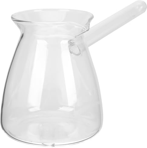MAGICLULU Türkische Kaffeekannen Glas Herd Teekocher Milchwärmer Butterschmelztiegel Espresso Kaffeekanne Mit Griff Für Die Küche Zu Hause 450 Ml