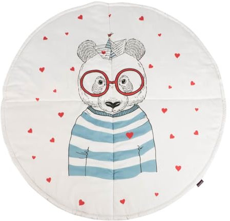 Puckdaddy Spieldecke Nilla - AHOI Bär 120cm rund, Weiß/Blau