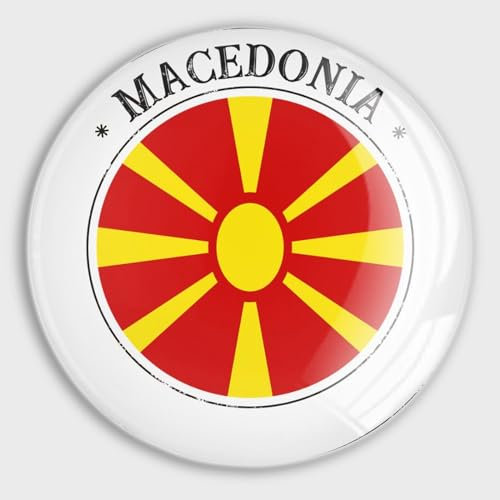 luckluccy Glasmagnete, Kühlschrankmagnete, Mazedonien-Flagge, starke Magnete, Spind-Magnete, Gedenkmal, Nationalfeiertag, Kühlschrankmagnete, Küche, Büro, Whiteboard, Dekor-Magnete, sph8wdu93k1p