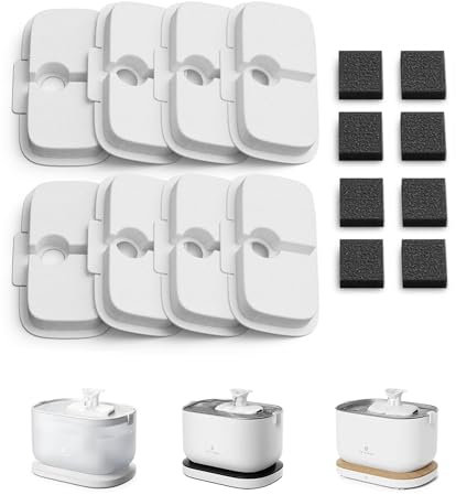 PETLIBRO Filtre Fontaine Eau Chat, Pack de 8 Filtres de Remplacement pour Dockstream Fontaine à Eau pour Chat PLWF005, PLWF115, PLWF105, Filtre avec Filtration Verticale pour Fontaine a Eau Chat