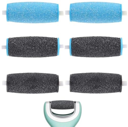 6 Pcs Electric Foot File Hard Kin Remover Efficient Foot Care for Foot File Replacement Rollers Calluses Remover Dead Skin Remover Rollers Heads Compatible Foot