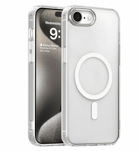 S.Dawezo Hülle für iPhone SE 2020/7 / 8, Kompatibel mit Magsafe, Militärnorm Schutzhülle, Transparent Silikon Anti Gelbfärbung Case, Original Magnetisch Handyhülle für iPhone 7/8, Transparent