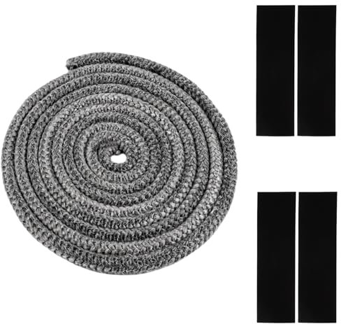Guarnizione Stufa a Legna,Guarnizione per Porta Stufa,Guarnizione Camino,Camino Guarnizione Fibra di Vetro,Fibra di Vetro Corda Ignifuga,per Stufe,Tubi Di Forni,Porta del Forno,Camino (Φ 10mm x 3m)