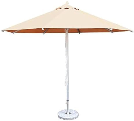GLJTUO Sonnenschirm Terrassenschirm Außenschirm Aluminiumlegierung 8 Rippen Außenschirm Stoff Terrassenschirm Strandschirm Mit Marmorsockel Sonnenschirm (A 3M)