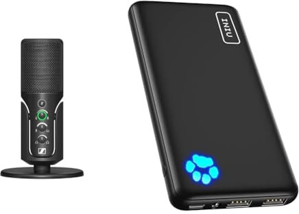 Sennheiser Profile USB Microphone with Table Stand | Plug & Play Design & INIU Power Bank, Portable Charger 10000mAh Slimmest & Lightest High-Speed USB C Input & Output