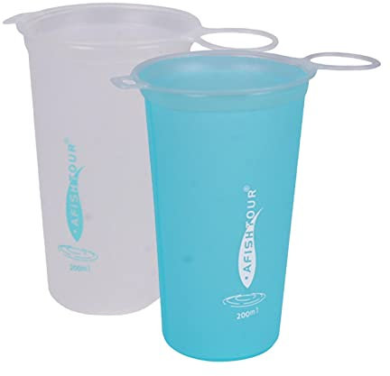 2 gobelets pliables, 200 ml tasse en TPU réutilisable, bouteille d'eau souple pour la course, bouteille d'eau flexible, tasse de camping pliable, pour la course, la randonnée, le cyclisme