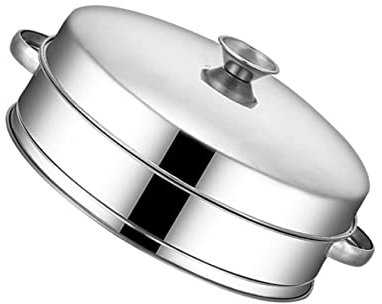 COLLBATH Accessori Cottura Vapore in Acciaio Con Coperchio Cestello Per Verdure Riso e Pesce Utensile Cucina Multiuso Per Casa e Ristorante