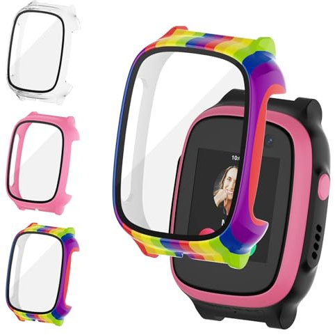 Tuocal 3 Stück Hülle Kompatibel für Xplora X5 Play Schutzhülle mit Displayschutz, 360° Rundum Ultradünn Hard PC Kratzfester Schutz Case für Xplora X5 Play