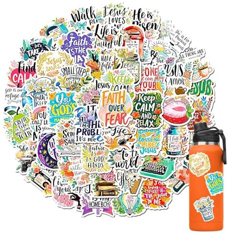 Bible Stickers for Laptop Decor, Cartoon Inspirational Scrapbook Decals, Cute Journaling Stickers for Teens, Colorful Jesus Stickers for Crafts, 50-Pack Bible-Themed Stickers, Fun Christian Stickers
