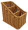 Handwoven Wicker Remote Control Holder,Rustic Rattan TV Remote Caddy Storage Box for Table, Farmhouse Desk Organizer Office Supplies,Makeup Brush Holder,Utensil Caddy (Golden Oak, Small - 3 Comp.)