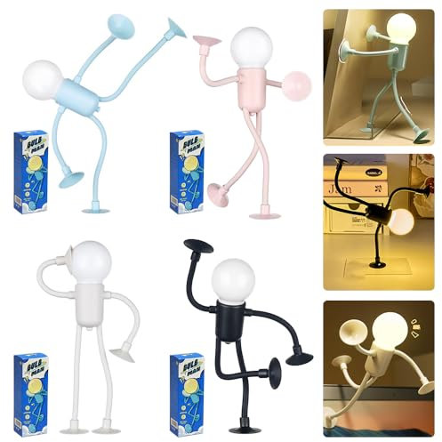 Lustige Lampe, 4 Stück Sportler Nachtlicht, DIY Form Fun Lampe, Funny Night Lamp, Beamlight Veränderbarer Form und Lustigem Sportler Nachtlicht. Cartoon Humanoid Lampe für Schlafzimmer Wohnzimmer.