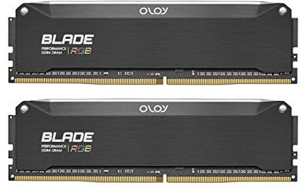 OLOy DDR4 RAM 16GB (2x8GB) Black Hairline Blade RGB 3600 MHz CL18 1.35V 288-Pin Desktop Gaming UDIMM (MD4U0836181BRKDE)