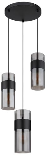 GLOBO Pendant Light Ceiling Light Glass Smoke Colour Dining Room Lamp 3 Bulbs