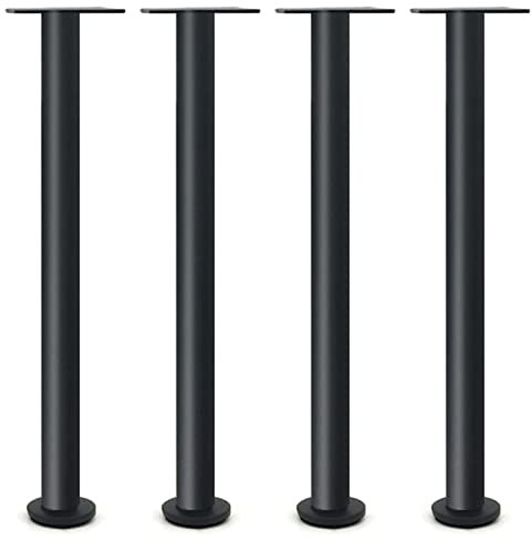 Adjustable Black Stainless Steel Furniture Legs 400mm Set of 4 Metal Table Legs for DIY Bathroom Cabinet Modern Design and Durable Construction Ideal for Home Improvement Projects