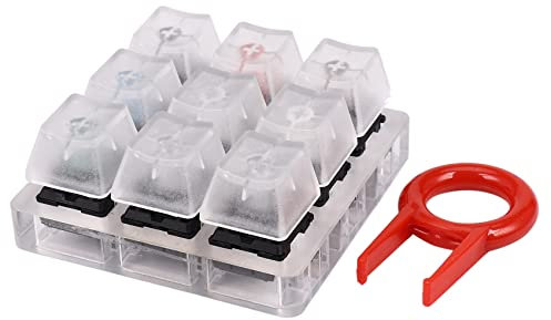Losueeun Tester per tastiera in acrilico 9 tappi per in plastica trasparente per switch Cherry Mx