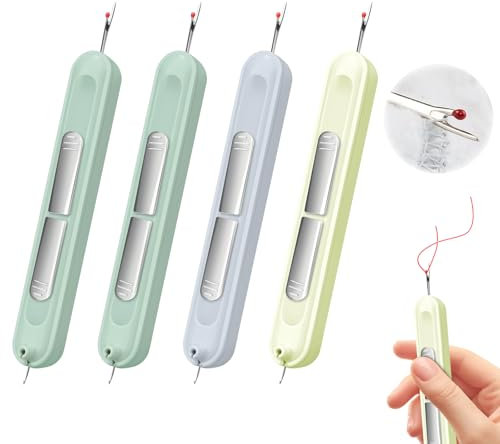 Nadeleinfädler für Nähmaschinen, 4 Stück Nadeleinfädler, 2 in 1 Nahttrenner, Nähnadeln Einfädler Einfädelhilfe für Handnähen und Nähmaschinen, DIY Stickerei Nadeleinfädler, Nadelöhr Hand Nähen