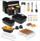 Orifesio 13PCS Accessori per Friggitrice Ad Aria per Moulinex Easy Fry Dual 5,2/3,1 L, Teglie Silicone per Friggitrice Ad Aria, Griglia, Griglia per Costolette, Spruzzatore per Olio