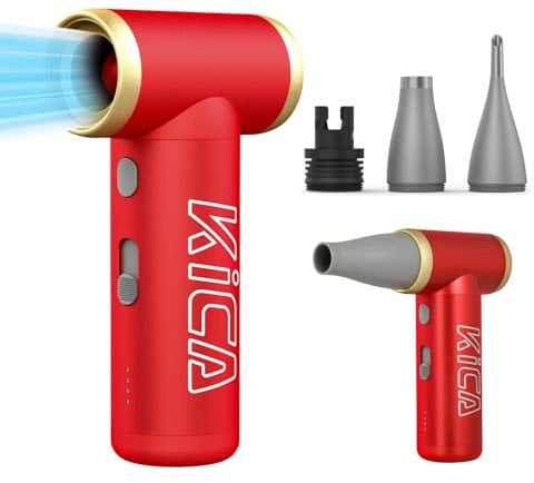 FeiyuTech KiCA Jet Fan 2S Air Blower, Electric Air Duster, Mini Airgun, Powerful Motor, 110,000 RPM, Suction and Injection Simultaneously, 3 Types of Nozzles, Sliding Wind Speed Adjustment, USB-C