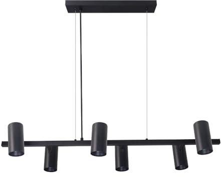 ENOVALITE Moderne Pendelleuchte mit verstellbaren Spots, 6-flammig, GU10 Fassung, Aluminium, schwarz - Hängelampe Esszimmer Wohnzimmer