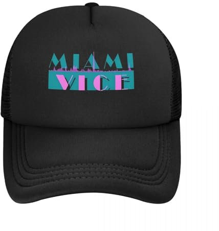 HFGAASSH Baseballkappe Miami Vice 80er TV-Serie Vintage Herren Bedruckt Langlebig Für Alle Jahreszeiten Herren Mützen Hüte Für Männer Sommer 2025 Urlaub Sport Geschenke