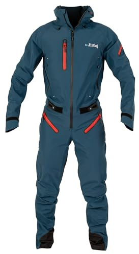 dirtlej sfd edition loose cut Fahrradanzug für Herren, Enduro- & Mountainbike-Anzug, zip-off Arme und Beine, Kurzgröße, Farbe: greenblue/cherry (greenblue/cherry, Kurzgröße L)