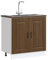 HOMTAKIE - Mueble bajo para fregadero Kalmar roble artesanal madera de ingeniería, 1 mueble bajo (2 puertas) 80 cm