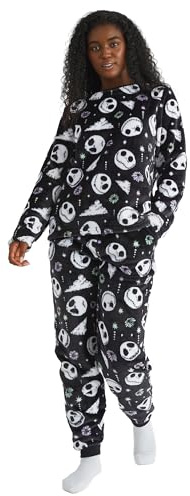 Skinnydip Nightmare Before Christmas fleece Pyjama Set - Medium - Cosy, Soft Sleepwear Multicolour