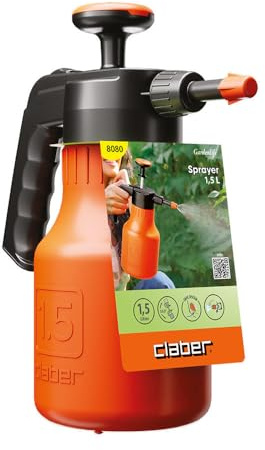 Claber Sprayer 2L – Irrigatore a Pressione per Giardino, Orto e Piante, Ugello Regolabile, Resistente a Prodotti Chimici, 360°