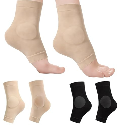 Tarqite Knöchel-Fersenschutz Socken mit Gel Pad, Elastische Fußgelenk Socken, Knöchelbandage für Rechts Links, Sprunggelenk Kompressionssocken Damen Herren für Eiskunstlauf, Sport