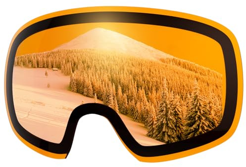 GlaRid Frameless OTG Ski Goggles for Men Women Youth, Anti-Fog | Interchangeable lens snowboard goggles. 100% UV protection. Fits over glasses. Ideal for skiing & sports.
