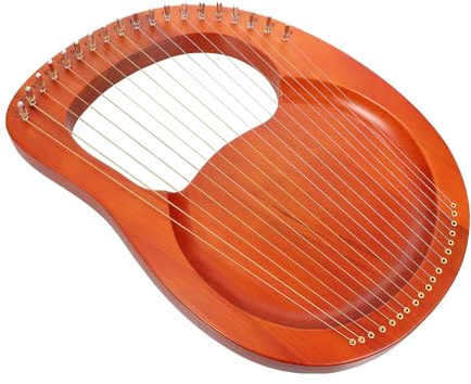 MAGICLULU Handgefertigte 19 Saitige Leierharfe mit Metallstrings Tragbares Saiteninstrument für Musiktherapie und Entspannung Geeignet für Anfänger und Fortgeschrittene