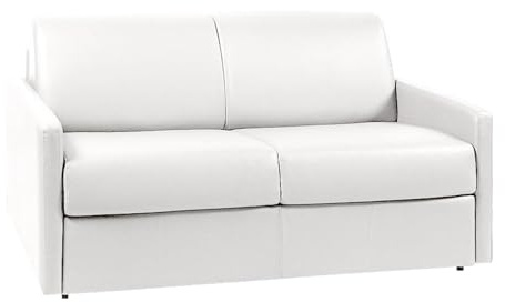 Vente-unique - Schlafsofa 2 Calife - Kunstleder - weiß