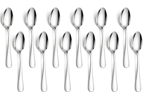 Demitasse Espresso Spoons 12 Pieces 5, Berglander Stainless Steel Mini Coffee Spoons Set, Metal Cutlery Small Spoon for Dessert, Ice Cream, Tea, Home Kitchen Restaurant Café, Dishwasher Safe