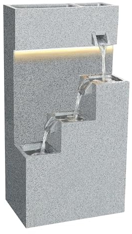 Dehner Gartenbrunnen Gradino, grau, 43 x 80.5 x 28 cm