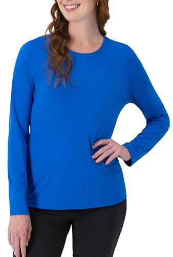 Hanes Damen Cool Dri Langarm-Performance, Feuchtigkeitsableitendes T-Shirt, Lsf 40+, 1er Oder 4er-Pack Hemd, Awesome Blue – 1 Packung, X-Groß
