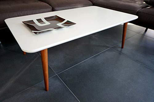 Design Couchtisch Tisch SH-1 Creme - Nussbaum/Walnuss