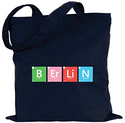 JUNIWORDS Jutebeutel - Wähle eine Farbe - Berlin Farbe: Marine Blau