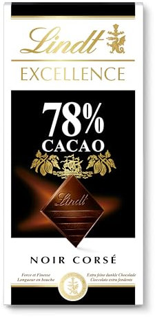 Lindt - Tablette 78% Cacao EXCELLENCE - Chocolat Noir, 100g